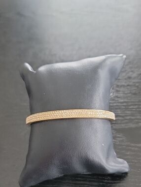 Henri Bendel Yellow Gold Crystal Bangle Bracelet